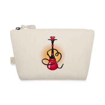 Stilisierte Shisha in Rot – modernes Orient-Design - Bio-Täschchen - Natur - Vorne