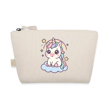 Licorne Kawaii sur Nuage Avec Étoiles Arc-en-Ciel - Trousse biologique - nature - Devant