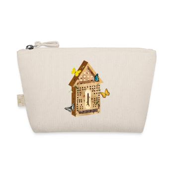 Wood look insect hotel with insects illustration - Organic Pouch - nature - Front