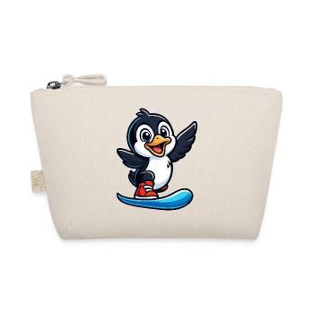 Cooler Pinguin Surfer bei der Pool Party - Bio-Täschchen - Natur - Vorne