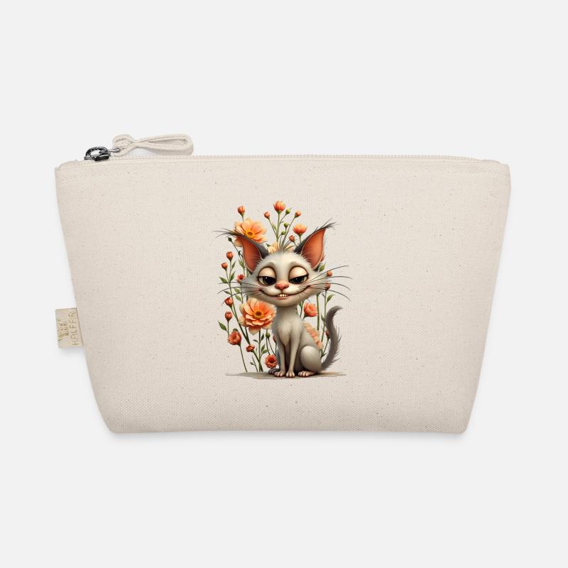 The mischievous cat Melodie and the floral splendor. Organic Pouch