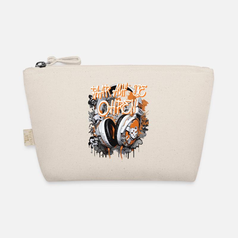 Graffiti-Design mit Kopfhörern und Stadtmotiv Bio-Täschchen