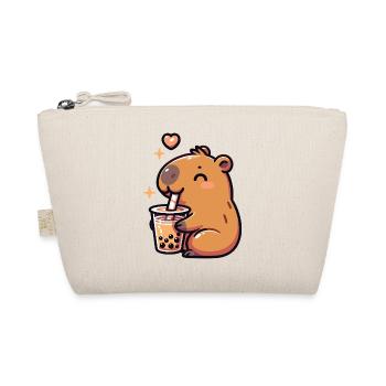 Capybaras drinking bubble tea kawaii Boba Capybara - Organic Pouch - nature - Front
