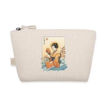 Traditioneller und natürlicher Kimono für Damen - Bio-Täschchen - Natur - Vorne