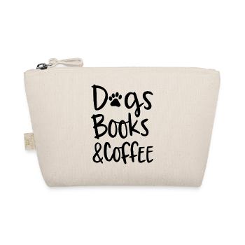 Hunde Bücher und Kaffee Zitat - Bio-Täschchen - Natur - Vorne