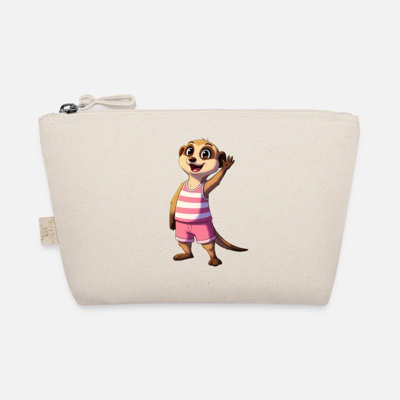 Motif suricate ludique à rayures roses Trousse biologique