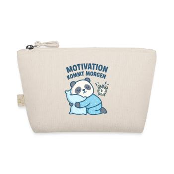 Cuddly panda with motivational saying - Organic Pouch - nature - Front