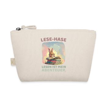 Rabbit reading with adventure style - Organic Pouch - nature - Front