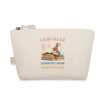 Reading bunny with learning motifs - Organic Pouch - nature - Front