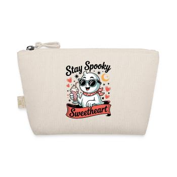 Stay Spooky Sweetheart Retro Cute Halloween Ghost  - Organic Pouch - nature - Front
