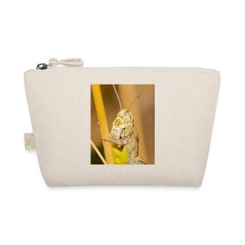 Macro photograph of a grasshopper in details - Organic Pouch - nature - Front