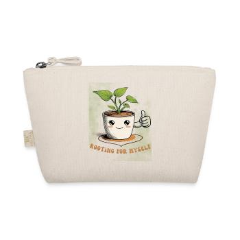 Cute flower pot with charm - Organic Pouch - nature - Front