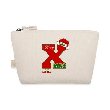 Weihnachten 2025 Merry X Mas Design - Bio-Täschchen - Natur - Vorne