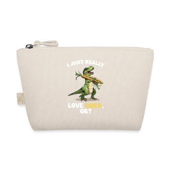 I love Corn T-Rex Dinosaurier lustig - Bio-Täschchen - Natur - Vorne