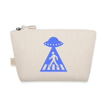 Funny UFO Stick Figure Alien Encounter - Organic Pouch - nature - Front