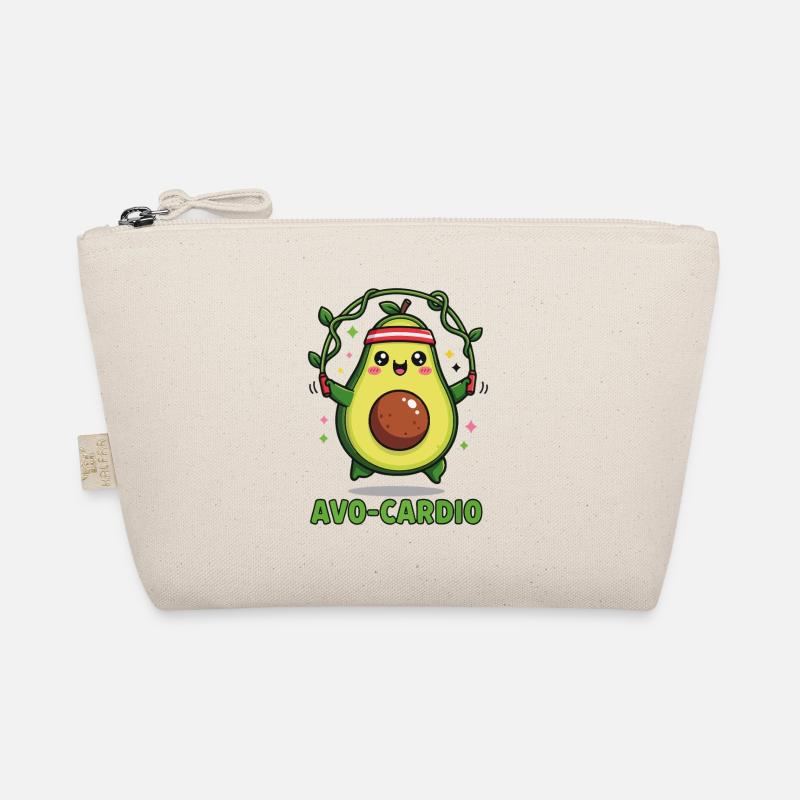 Hüpfende Avocado - Bio-Täschchen - Natur