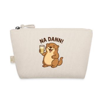 Humorous otter with beer glass coffee graphic - Organic Pouch - nature - Front