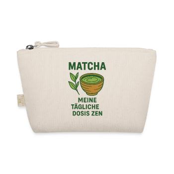 Matcha Design Tasse Kaffeeliebhaber grün  - Bio-Täschchen - Natur - Vorne