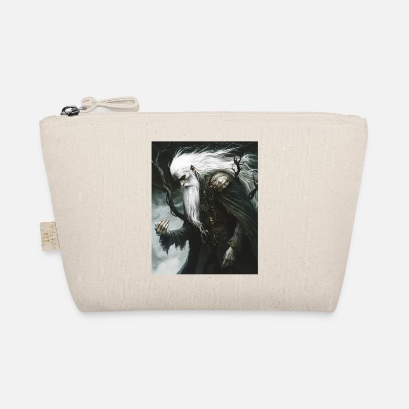 Mythical Wizard with White Hair Organic Pouch