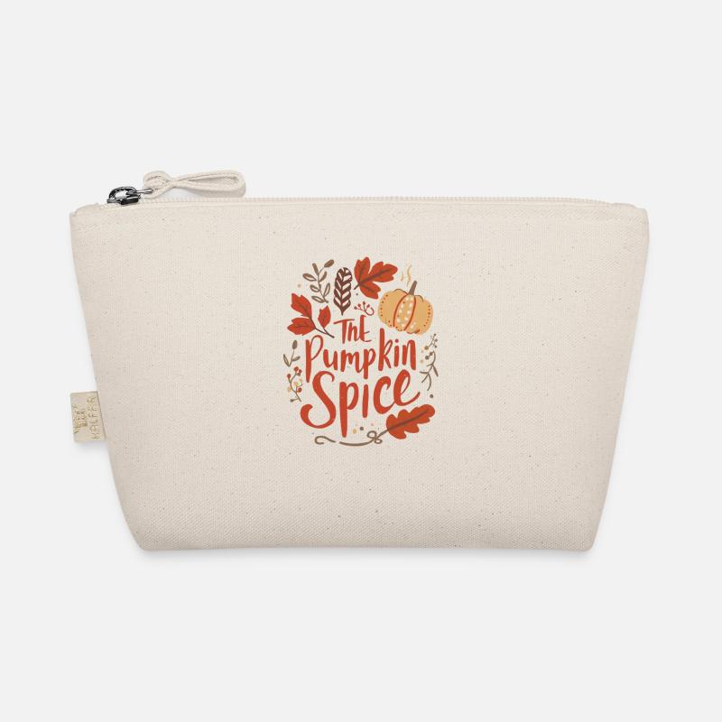 Herbstliches Kürbis-Design mit Blättern Pumpkin  Bio-Täschchen