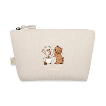Coffee Cat Smoking Cigarette Design Coffee Lover - Organic Pouch - nature - Front