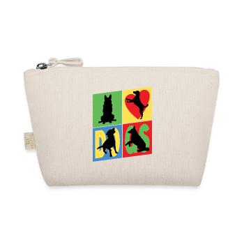 Hunde I Love Dogs Silhouetten Hundemama Hundepapa - Bio-Täschchen - Natur - Vorne