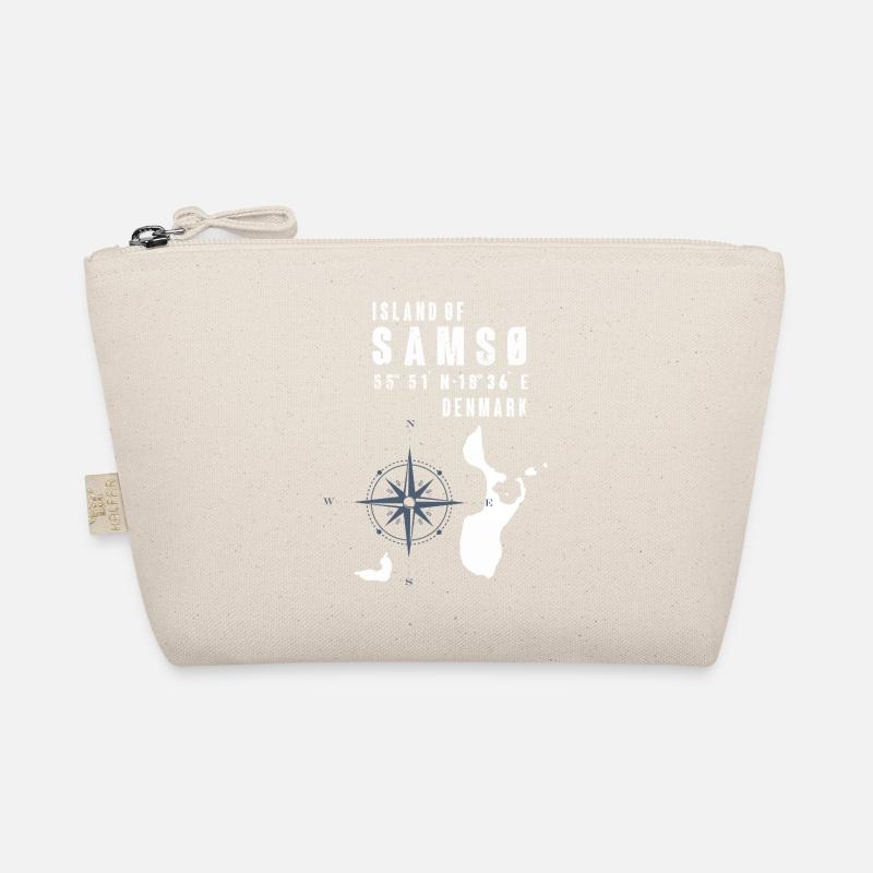 Samsø Samsoe Island Outline Compass Organic Pouch