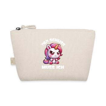 Wütendes Einhorn Chibi Motiv - Bio-Täschchen - Natur - Vorne