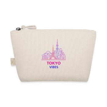 Tokio Vibes Neon Skyline - Bio-Täschchen - Natur - Vorne