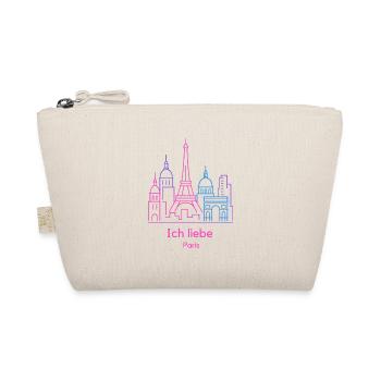 Ich liebe Paris Neon Skyline Silhouette vibes  - Bio-Täschchen - Natur - Vorne