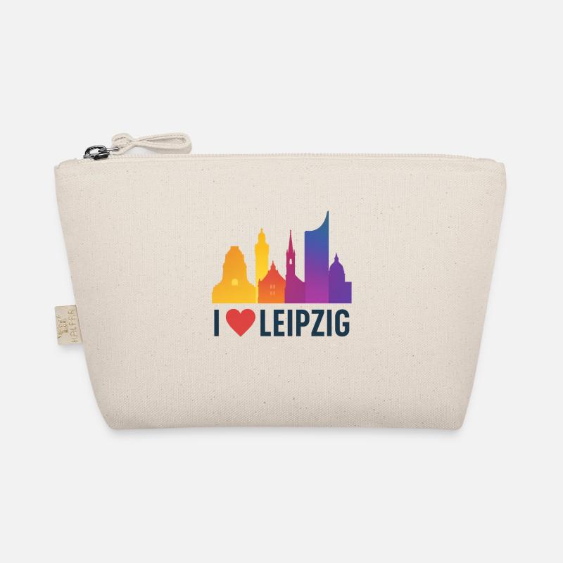 Leipzig Skyline Heart Love Organic Pouch