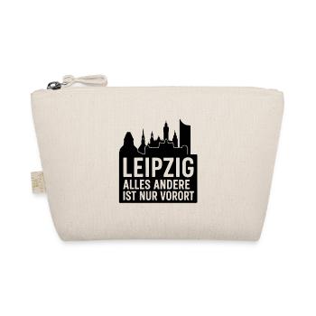 Leipzig Skyline Silhouette Text Design City - Organic Pouch - nature - Front