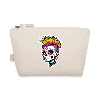 Punk Neon Totenschädel - Bio-Täschchen - Natur - Vorne