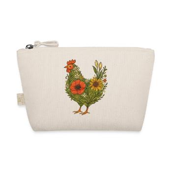Floral Hen Garden Art Chick - Organic Pouch - nature - Front