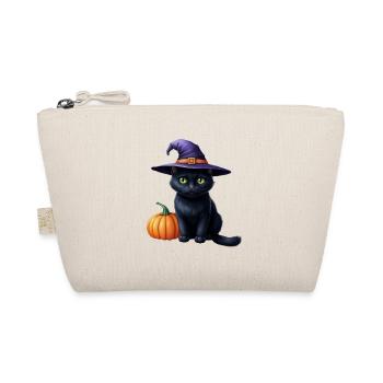 Witch cat with pumpkin - Organic Pouch - nature - Front