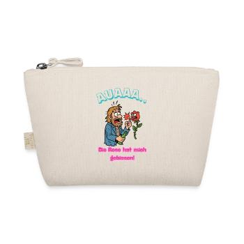 Rose Bites Me Cartoon Humor Caricature - Organic Pouch - nature - Front