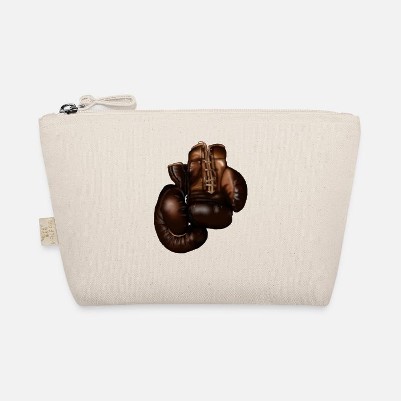 Dunkle Boxhandschuhe Lederdetail Bio-Täschchen