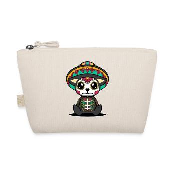 Dog dia de muertos kawaii Mexican skull - Organic Pouch - nature - Front