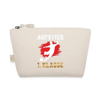 Aufstieg 1. Klasse Schulanfang Fußball Rot  - Bio-Täschchen - Natur - Vorne
