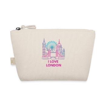 I Love London Neon Skyline - Bio-Täschchen - Natur - Vorne