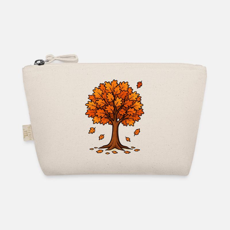 Autumn tree in flame orange Organic Pouch