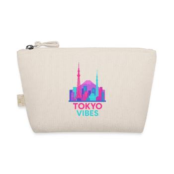 Tokyo Vibes Neon Skyline Silhouette City - Organic Pouch - nature - Front