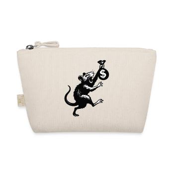 Rat with money bag in Banksy style - Organic Pouch - nature - Front