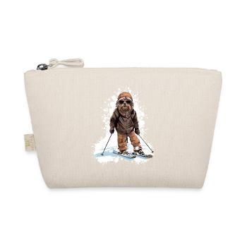 Yorkshire Terrier Hund Ski Skifahren - Bio-Täschchen - Natur - Vorne