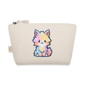 Pastel Rainbow Fluff Kitten - Organic Pouch - nature - Front