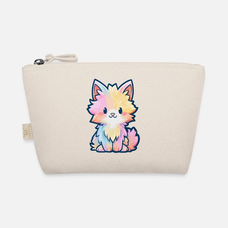 Pastel Rainbow Fluff Kitten Organic Pouch