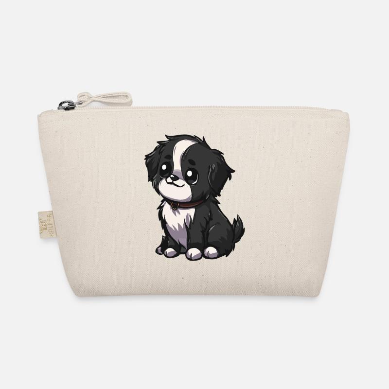 Kawaii Schwarz Weiß Welpe Bio-Täschchen