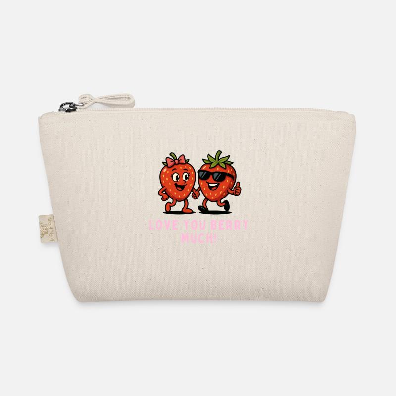 Berry Duo Erdbeeren Obst Früchte Karikatur  Bio-Täschchen