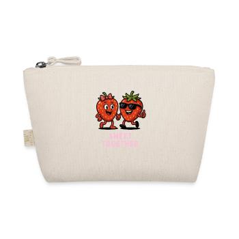 Strawberries Duo - Cute Together Cartoon Couple - Organic Pouch - nature - Front