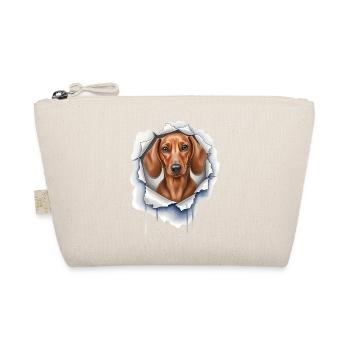 Drôle de teckel jette un coup d’œil hors de la fissure - Chien mignon - Trousse biologique - nature - Devant